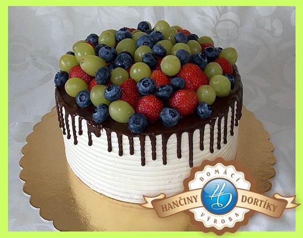 1106 - drip cake s ovocem 20 cm