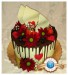 1122 - drip cake s ovocem a živými květy